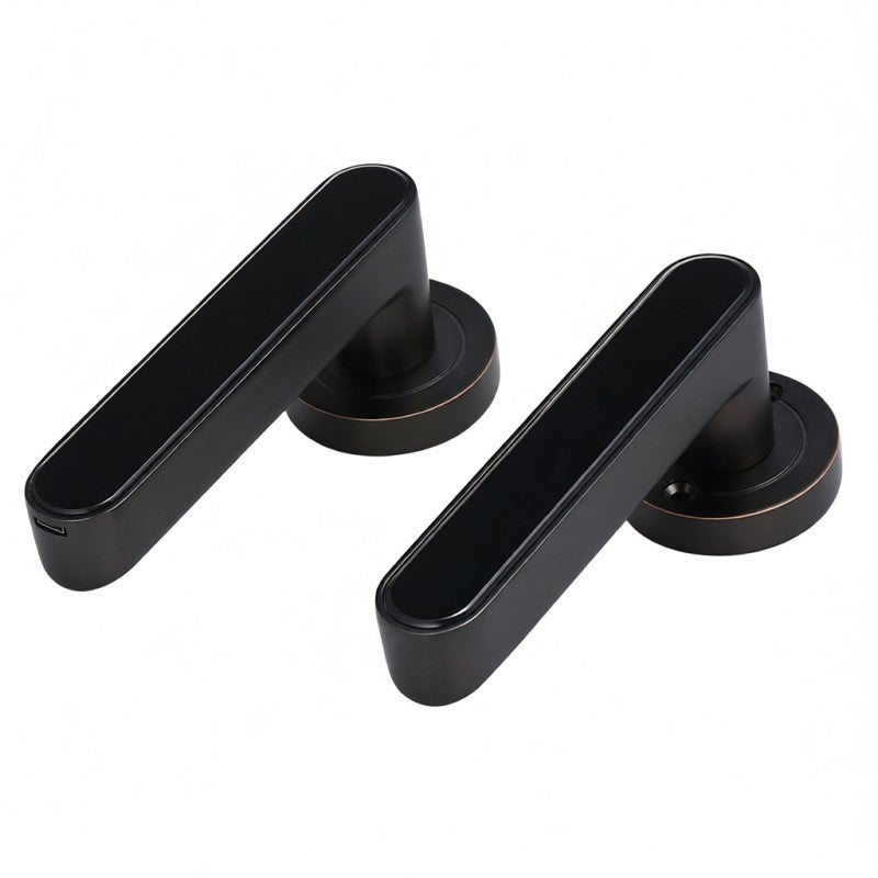 WAFU Fingerprint Door Lock: Black Zinc Alloy, 1-Second One-Step Access, Auto Lock - Smart App Code Unlock, Simple No-Cord Installation for Home Office Doors - Image 1