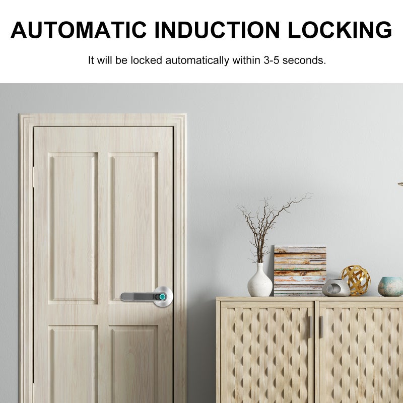 WAFU Fingerprint Door Lock: Black Zinc Alloy, 1-Second One-Step Access, Auto Lock - Smart App Code Unlock, Simple No-Cord Installation for Home Office Doors - Image 3