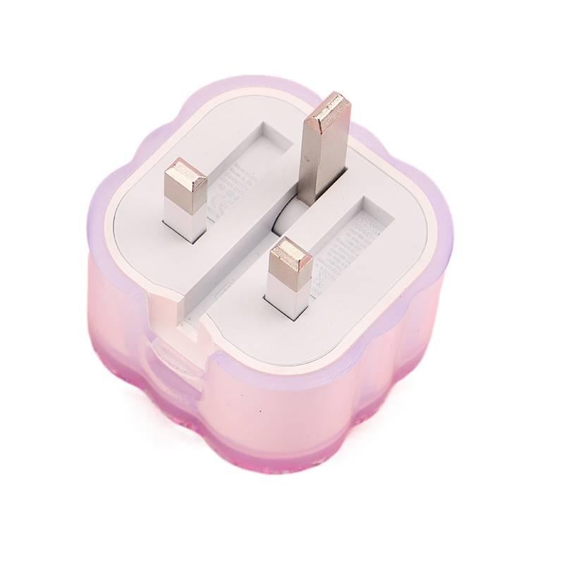 20W Charger Head and Cable End Protector Set with Cute Style in Pearl - Image 5
