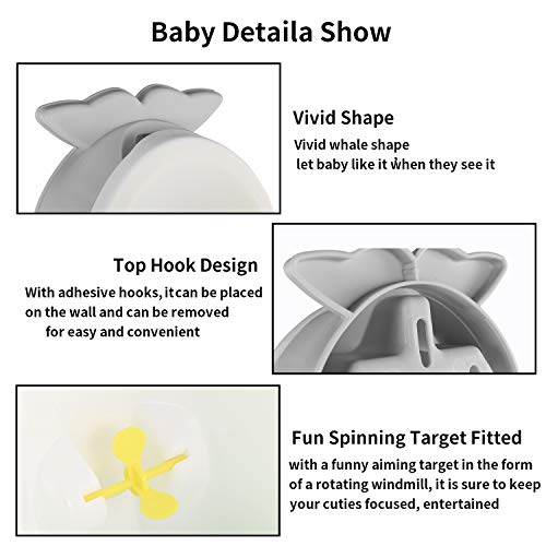 Foryee Potty Training Urinal for Boys Cute Whale with Funny Aiming Target - Gray - Image 4