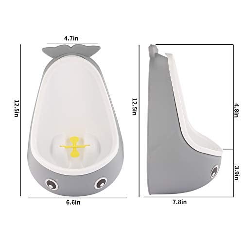 Foryee Potty Training Urinal for Boys Cute Whale with Funny Aiming Target - Gray - Image 2