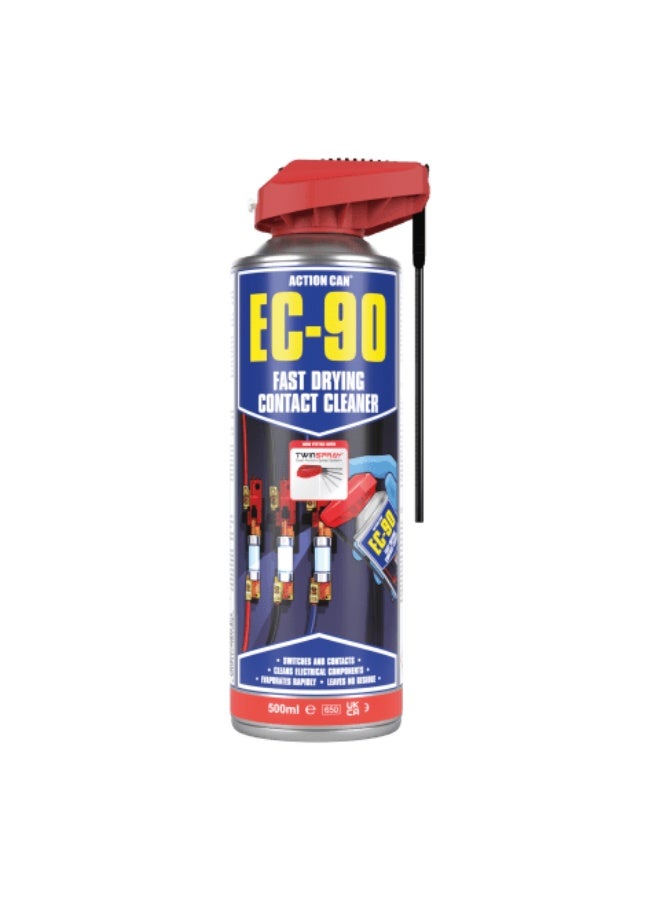 ®ACTION CAN EC-90 (Twin Spray)_Fast Drying Contact Cleaner 500ML - Image 1