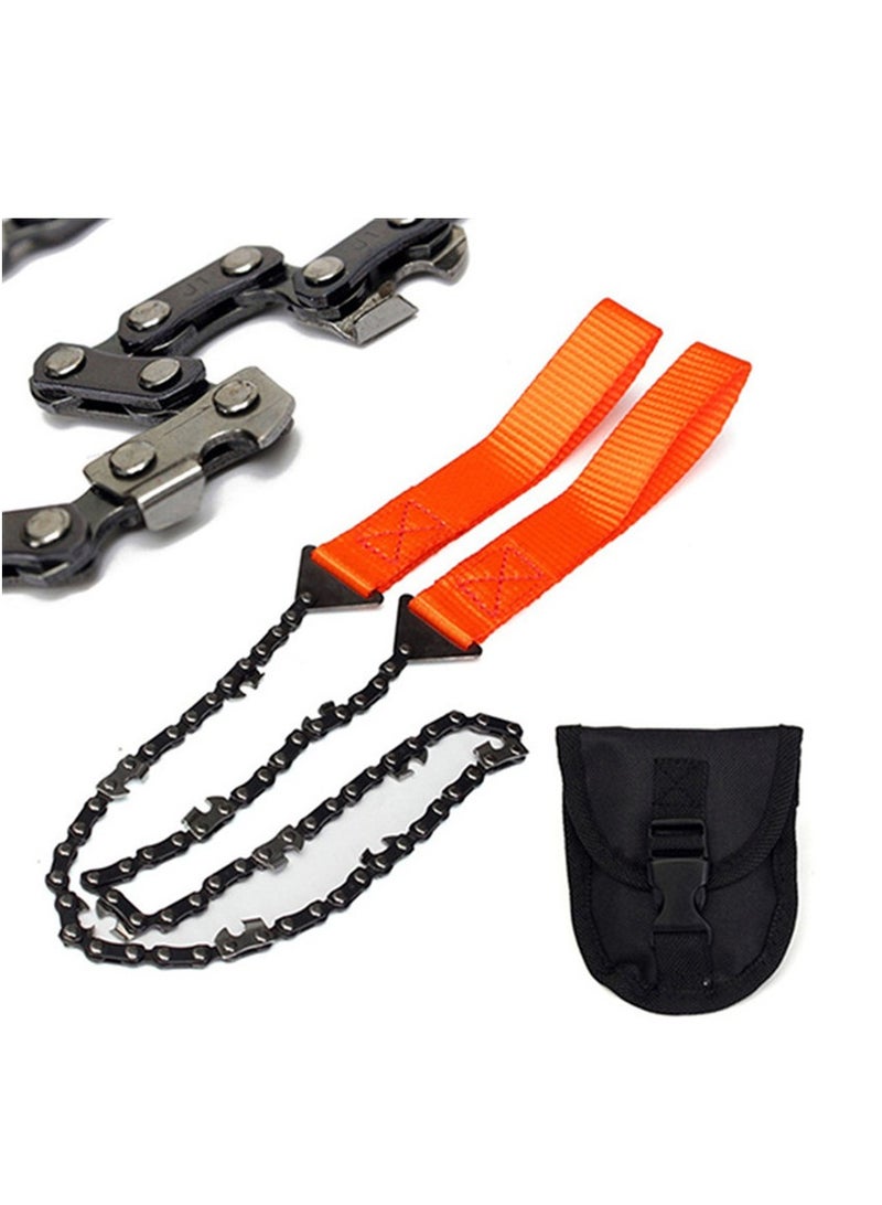 منشار سلسلة محمول للبقاء على قيد الحياة مناشير سلسلة أداة طوارئ للتخييم والمشي لمسافات طويلة أداة يدوية جيب حقيبة منشار سلسلة ج - Image 1