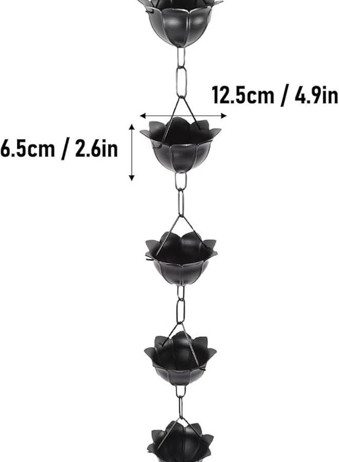 سلسلة مطر من سبائك الألومنيوم 3 أقدام سوداء زخرفية لمزراب المطر سهلة التركيب - Image 5