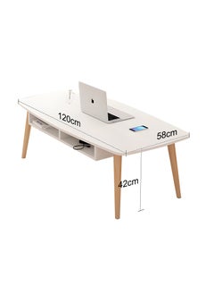 Occuwzz Coffee Table Sofa Table Open Storage Wooden Coffee Table with Drawers Modern Coffee Table Living Room Sofa Side Table  - Image 5