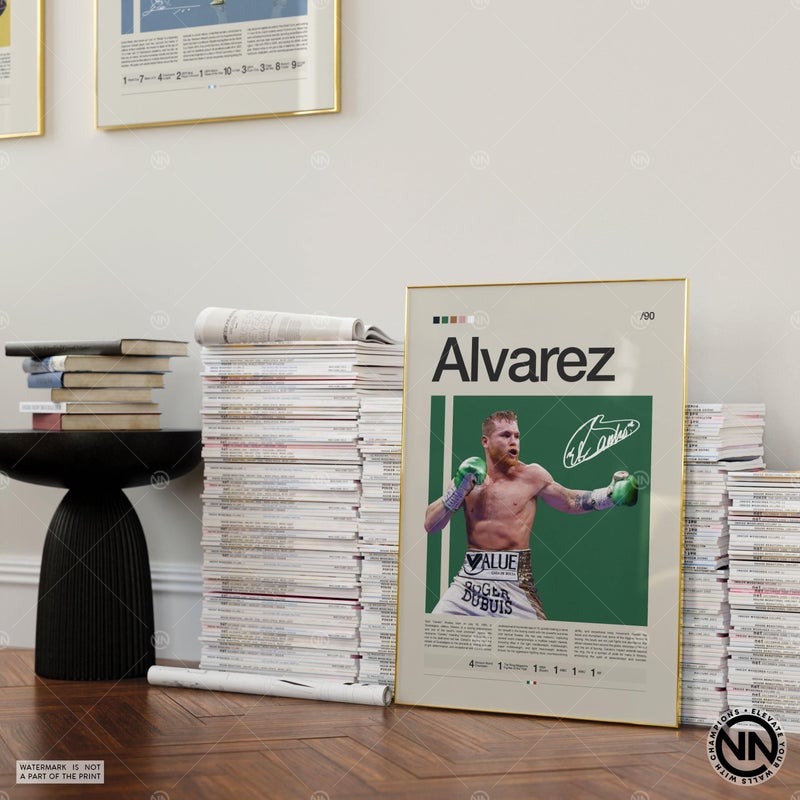 TNESSENTIAL Canelo Alvarez Poster, Boxing Poster, Sports Poster, Boxing Wall Art, Mid-Century Modern, Motivational Poster, Sports Bedroom Posters - Image 4