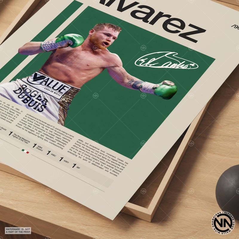 TNESSENTIAL Canelo Alvarez Poster, Boxing Poster, Sports Poster, Boxing Wall Art, Mid-Century Modern, Motivational Poster, Sports Bedroom Posters - Image 5
