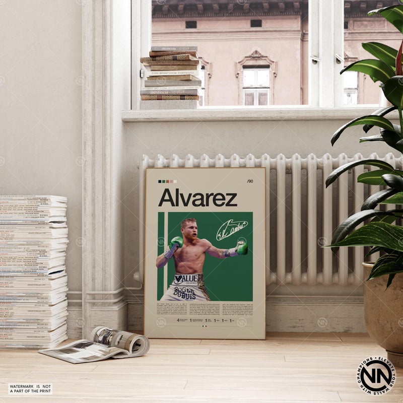 TNESSENTIAL Canelo Alvarez Poster, Boxing Poster, Sports Poster, Boxing Wall Art, Mid-Century Modern, Motivational Poster, Sports Bedroom Posters - Image 2