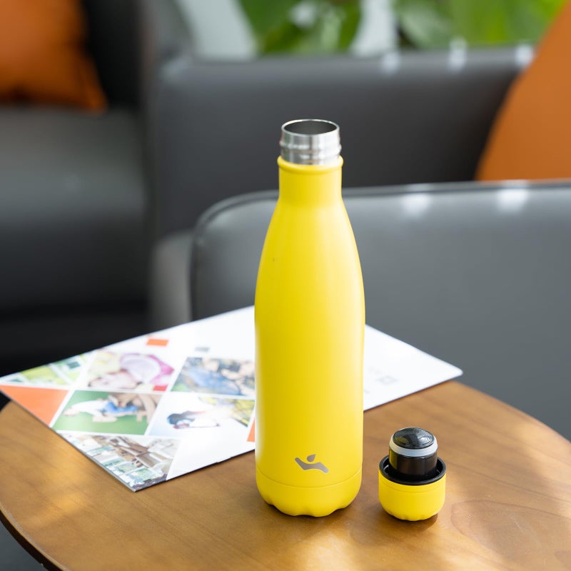 Konokyo Insulated Water Bottles,25 oz Double Wall Stainless Steel Vacumm Metal Flask for Sports Travel,Yellow - Image 5