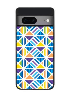 Rugged Black edge case for Google Pixel 7 Slim fit Soft Case Flexible Rubber Edges Anti Drop TPU Gel Thin Cover - Greek Tiles