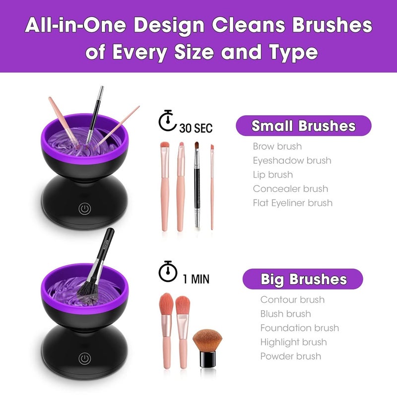 HVG TRADERS Electric Makeup Brush Cleaner and Dryer Set USB Charging Convenient Silicone Make up Brushes Cleaner Devices Brushes Clean Machine MEKEUP BRSH CLEANER ELECTRIC MAKEUP BRUSH CLEANER - Image 3