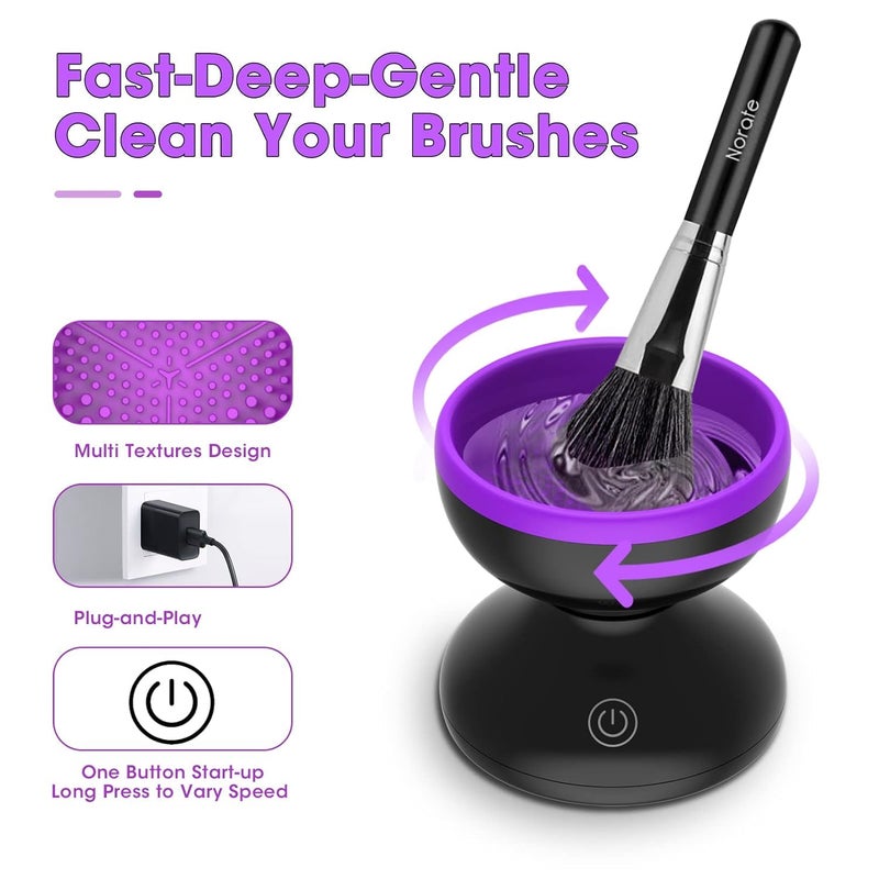 HVG TRADERS Electric Makeup Brush Cleaner and Dryer Set USB Charging Convenient Silicone Make up Brushes Cleaner Devices Brushes Clean Machine MEKEUP BRSH CLEANER ELECTRIC MAKEUP BRUSH CLEANER - Image 2