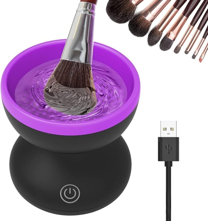 HVG TRADERS Electric Makeup Brush Cleaner and Dryer Set USB Charging Convenient Silicone Make up Brushes Cleaner Devices Brushes Clean Machine MEKEUP BRSH CLEANER ELECTRIC MAKEUP BRUSH CLEANER - Image 1