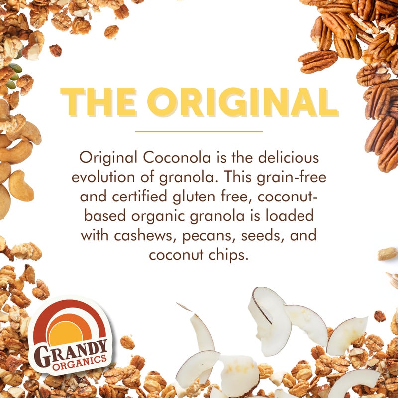 Grandy Organics Original Coconola Granola, Certified Organic Gluten Free Granola, Grain Free, Vegan and Paleo, Original Flavor Coconola, 9oz Each, Pack of 6 - Image 2