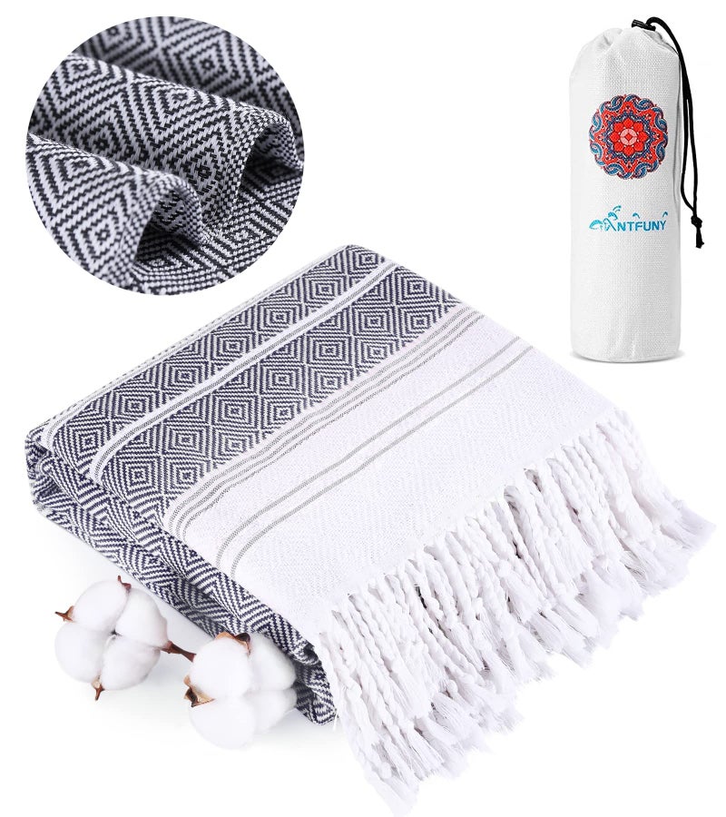Antfuny Turkish Beach Towel Quick Dry Sand Free Mens Birthday Gift Ideas for Dad Father Day Husband Brother Uncle Boyfriend in Law Male Boss Grandpa Him Retirement 60th 50th 40th 30th Wife Daughter Son - Image 1