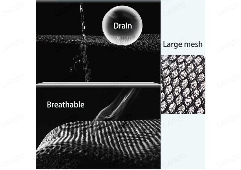 CARIZO Anti-Slip 3D Spacer Mesh Fabric Sweat-Free Waterproof Breathable Seat Cover (Black) Compatible with TVS Jupiter - Image 4