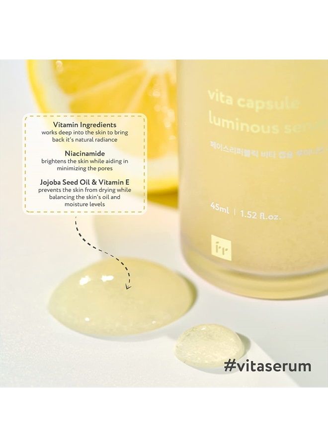 Face Republic Vita Capsule Luminous Serum 45mL | Vegan Certified | Radiant Glow for Dull, Dry Skin | Mild Serum | No Artificial Fragrance | Cruelty-Free | Korean Skin Care - Image 4
