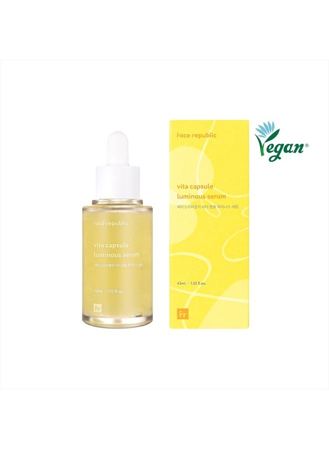 Face Republic Vita Capsule Luminous Serum 45mL | Vegan Certified | Radiant Glow for Dull, Dry Skin | Mild Serum | No Artificial Fragrance | Cruelty-Free | Korean Skin Care - Image 2