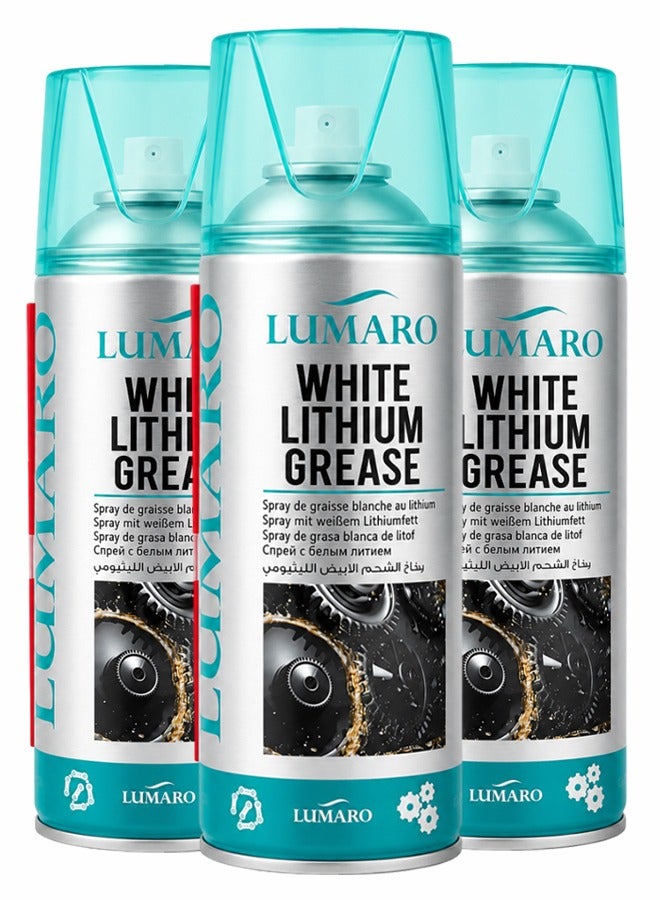 3PCS White Lithium Grease Spray (450ml) Heavy Duty Lubricant for Chains, Bearings, Gears, Hinges, Locks, Sliding Doors, Automotive, Industrial & Household Maintenance Aerosol ERPC-L-4037. - Image 1