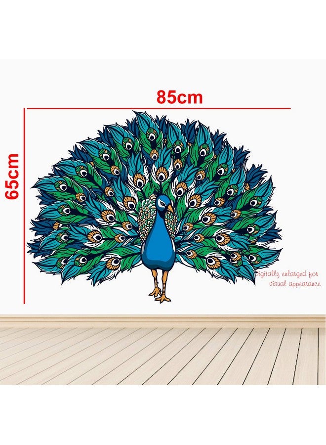 عصا لي ملصق ذاتي اللصق قابل لإعادة الاستخدام من StickMe "جميل - طاووس - ملك الطيور - طبيعة - إبداع - ملون" - Sm607 (متعدد الألوان، فينيل - 85 سم × 65 سم) - Image 3