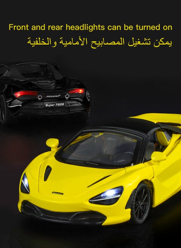 لعبة نموذج سيارة خارقة بمقياس 1:32، سيارة لعبة هايبركار قابلة للسحب من سبائك الزنك، مزودة بنموذج سيارة قابل للسحب مع صوت وإضاءة، هدية للأطفال والأولاد والبنات - Image 1