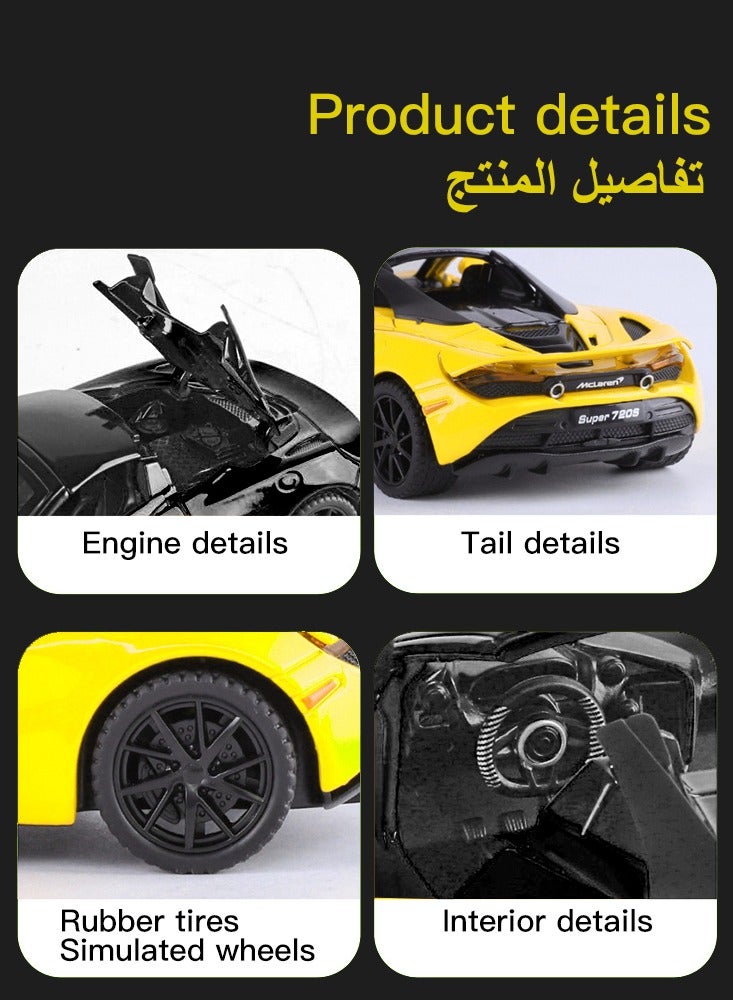 لعبة نموذج سيارة خارقة بمقياس 1:32، سيارة لعبة هايبركار قابلة للسحب من سبائك الزنك، مزودة بنموذج سيارة قابل للسحب مع صوت وإضاءة، هدية للأطفال والأولاد والبنات - Image 5