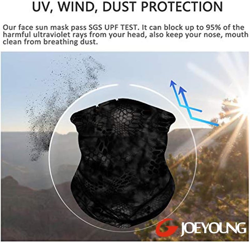 JOEYOUNG قناع وجه ثلاثي الأبعاد، غطاء رقبة، ملابس رأس، وشاح سحري، بالاكلافا، باندانا، قناع وجه، صيد، جري، دراجة نارية - Image 3
