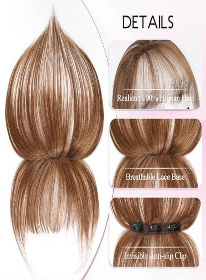EMMOR Clip in Bangs, 100% Human Hair Bangs with 3 Non-slip Clips, 360°Cover Top HairPieces with 5 inch Wispy Fringes for enhancing Women's Facial Features(Ash Brown) - Image 3