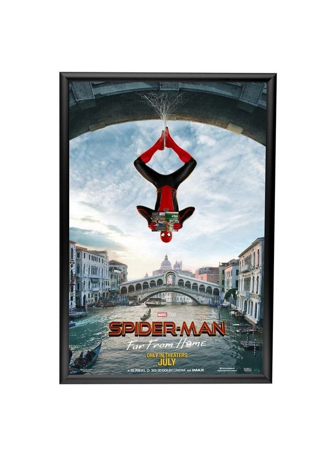 SnapeZo - Poster Frame 24X36 Inches Black 1 Inch Aluminum Profile Frontloading Snap Frame Wall Mounting Sleek Series - Image 1