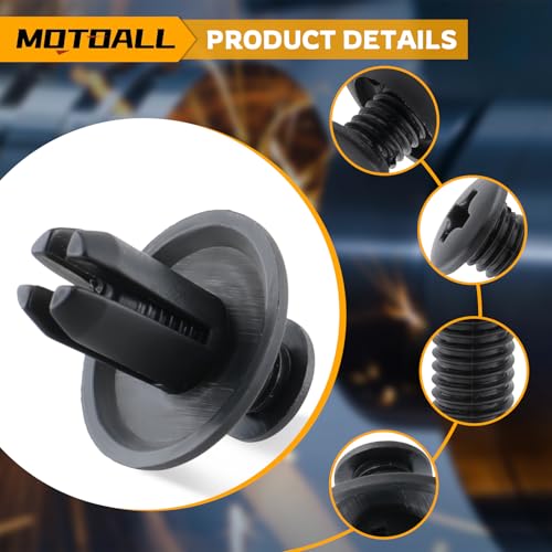 MOTOALL Nylon Fender Liner Door Trim Panel Bumper Shield Retainer Fastener Rivet Push Type Clips for 8mm Hole Ford Mazda Hyundai Kia MB-455-56143 86590-28000 Car Auto Body - 100pcs - Image 4