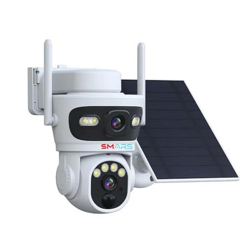 smars 5+5 MP Dual Lens 4G Solar PTZ Outdoor CCTV Camera | X8I-S | 355° Pan | Dual View | Night Vision | Motion Detection | Siren Alarm | 2-Way Audio | Continuous Recording - Image 1