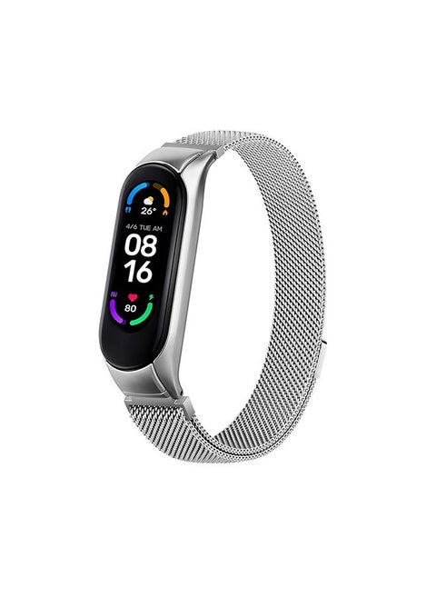 Milanese Strap For Xiaomi Band 6 /5 Silver