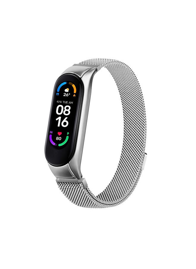 O Ozone - Milanese Strap For Xiaomi Band 6 /5 Silver - Image 1