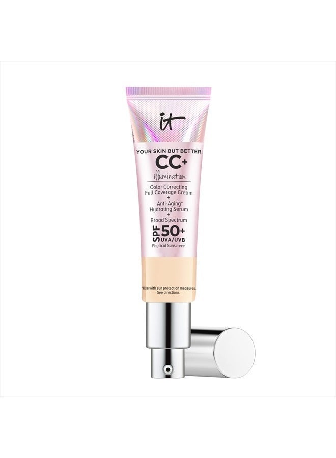 إت كريم CC+ إلومينيشن بياض (W): تصحيح لوني، كريم أساس بتغطية كاملة مع عامل حماية من الشمس SPF 50+ - Image 1