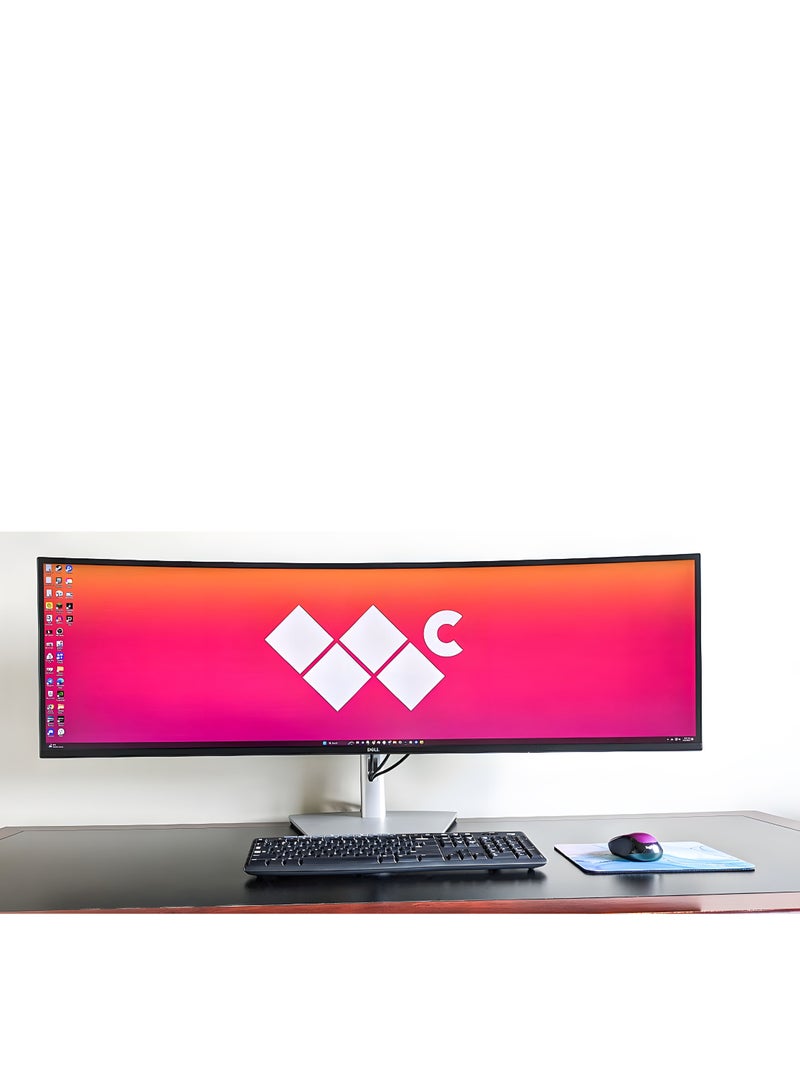 DELL Ultra Sharp 49" 5K Dual QHD Ultrawide Curved Monitor, 60 Hz Refresh Rate, 8 / 5 ms Response Time, 1.07 Billion Colors, 350 cdm Brightness, LED Backlight, USB-C U4924DW Black And Grey - Image 2