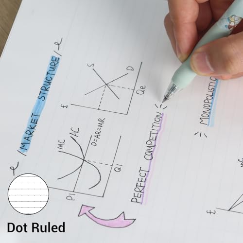 Kokuyo Campus Loose Leaf Paper, A4 Filler Paper with B 6mm Dot Ruled, 50 Sheets 75 GSM Sarasara Smooth Writing, 30 Holes, 11-3/4"x8-1/4” Binder Notebook Bleed Resistant Paper. Japan Import (NO-816BTN) - Image 4