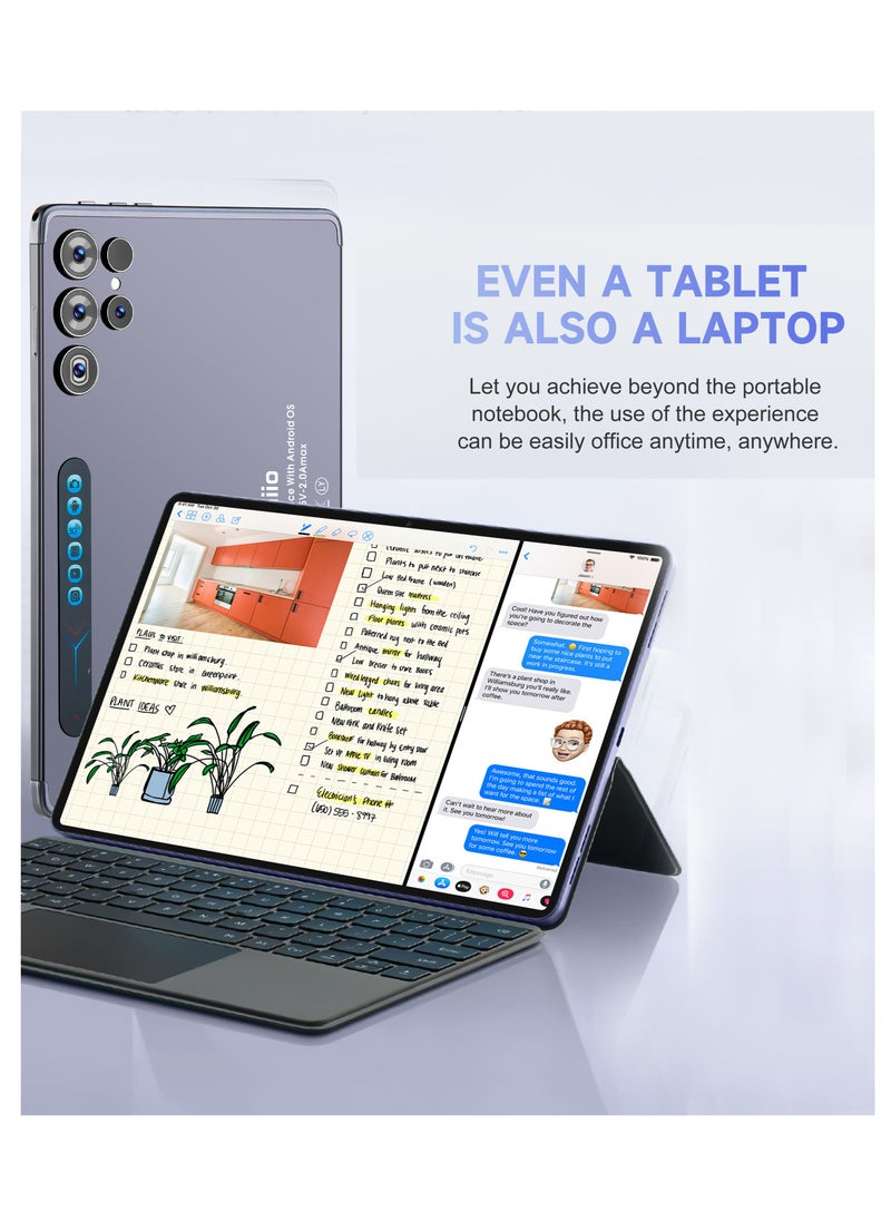 Umiio - Smart Tablet S24 Ultra 10.1-inch HD Display with Touchpad Keyboard/Case and EWB Handbag 12GB RAM 512GB ROM Dual SIM 5G Network Android WiFi GPS Slim Tab Blue - Image 1