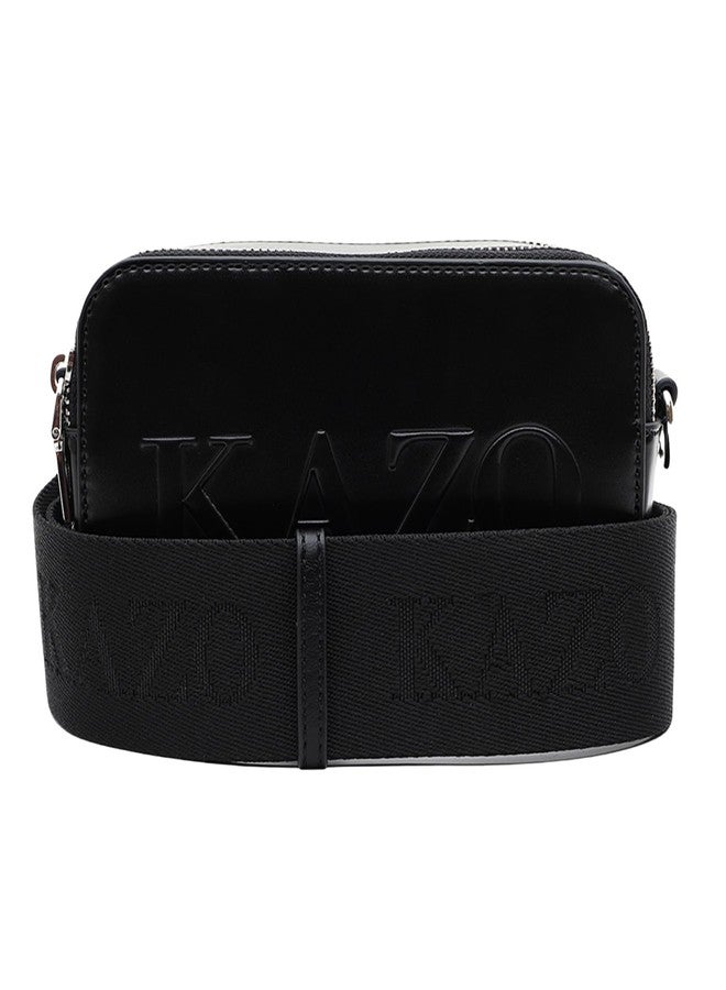 Kazo Bag Black Structured Shoulder Handbag | Premium Faux Leather Purse - Image 1