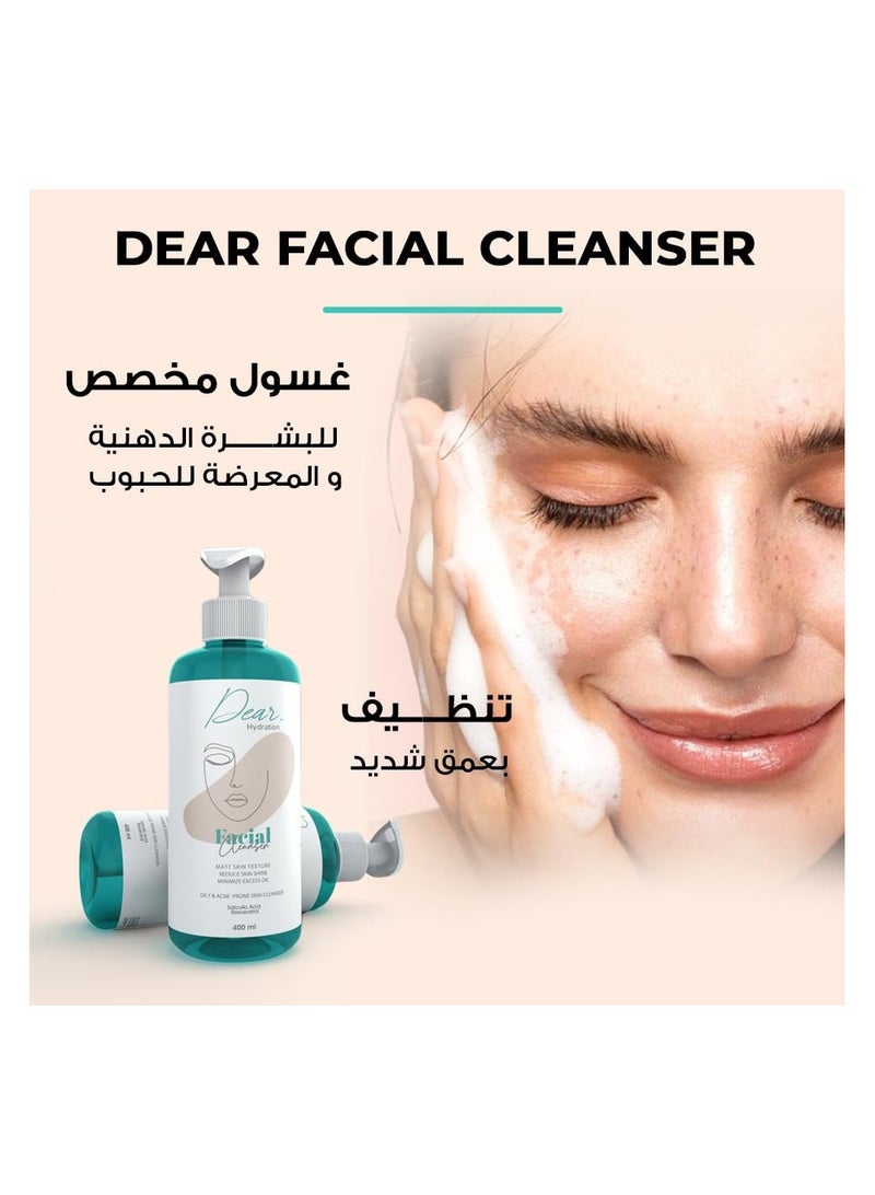 DEAR Facial Cleanser For Oily & Acne Prone Skin 400ml - Image 4