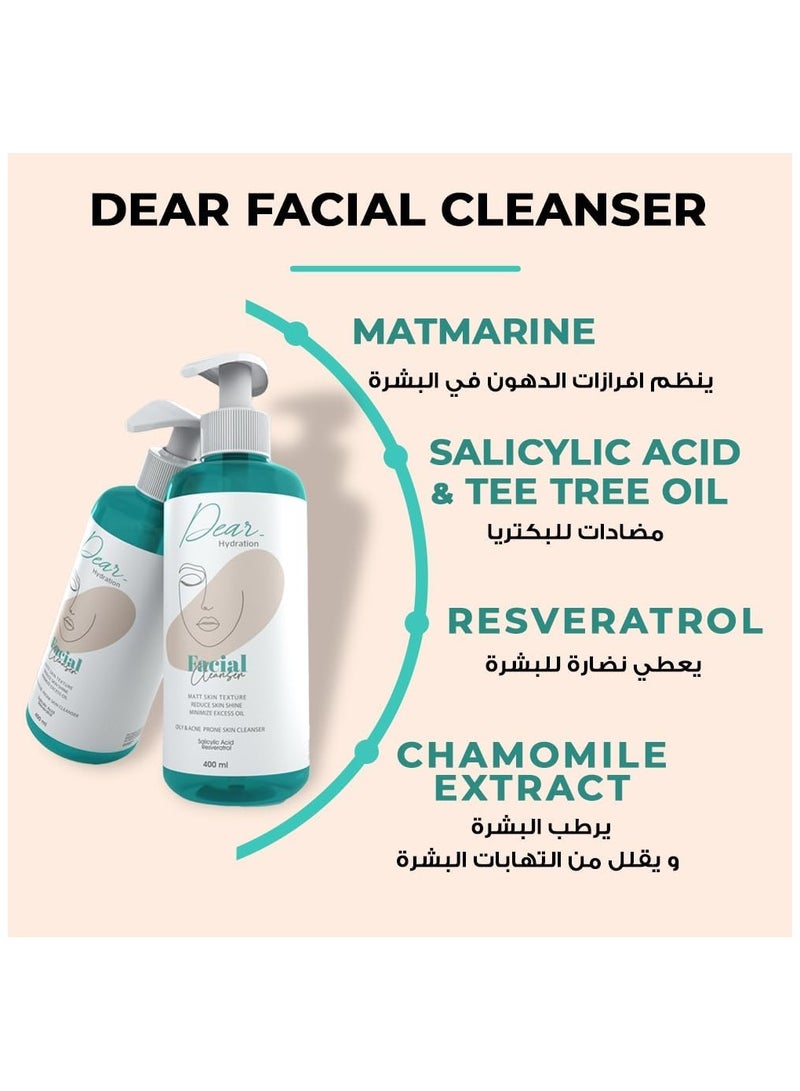 DEAR Facial Cleanser For Oily & Acne Prone Skin 400ml - Image 5