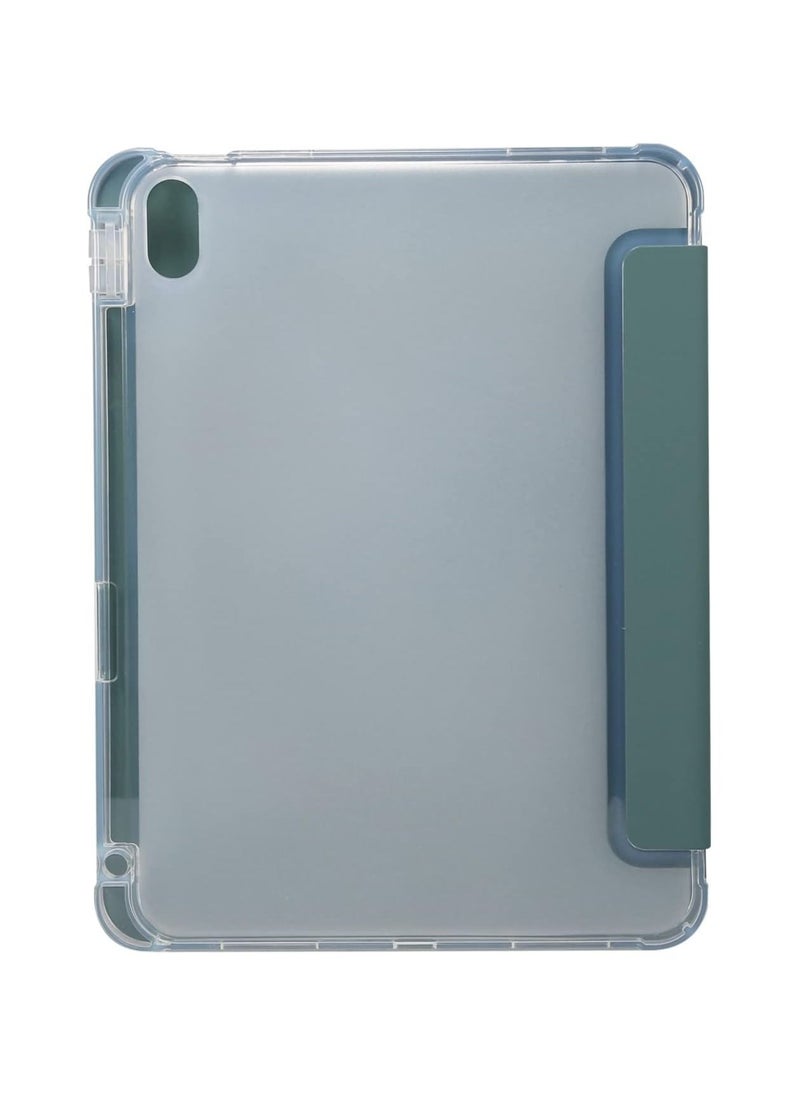 Techie - Techie Smart Folio Flip Case with Pencil Holder  Clear Transparent Back Shell Trifold Protective Case Shockproof Cover for Apple iPad 10th Gen 2022 10.9 Inch (A2696 A2757 A2777) –Green - Image 1