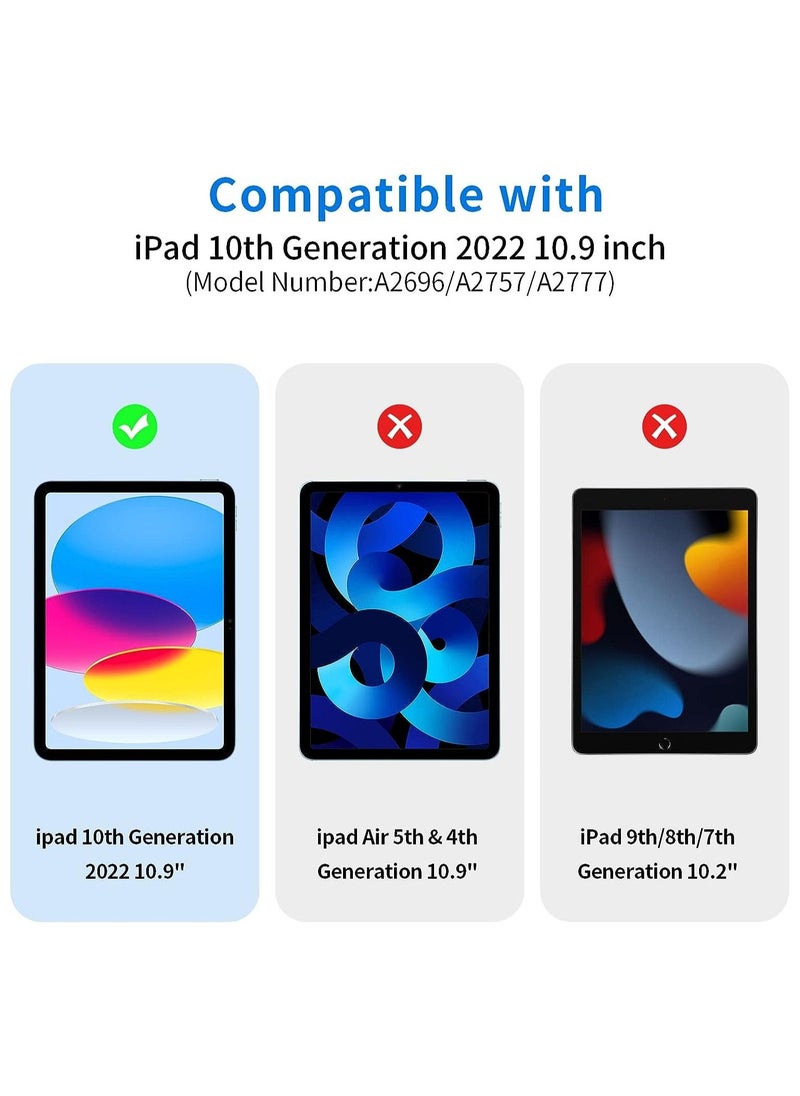 Techie - Techie Smart Folio Flip Case with Pencil Holder  Clear Transparent Back Shell Trifold Protective Case Shockproof Cover for Apple iPad 10th Gen 2022 10.9 Inch (A2696 A2757 A2777) –Green - Image 1