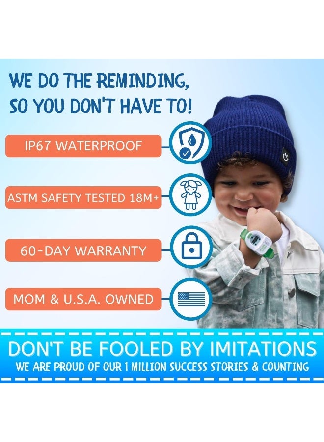 POTTY TIME Potty Watch for Kids Potty Training - Potty Training Watch with 3 Fun Flashing Lights and Music - Water-Resistant Watch - Potty Watch Remind Kids Every 30, 60 or 90 Minutes - Green - Image 2