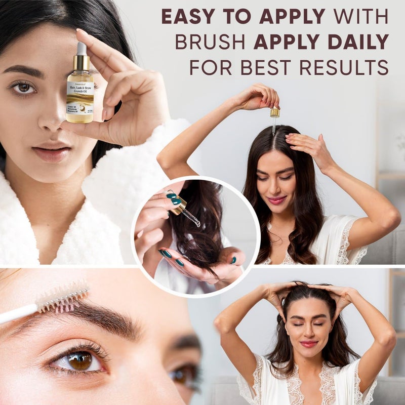 Essencetics Castor Oil Organic Cold Pressed Unrefined Glass Bottle Eyebrow Eyelash Growth Serum HexaneFree Pure Rosemary Macadamia Infused Oils for Hair and Scalp Growth Natural Brow Lash Oil 2oz - Image 4