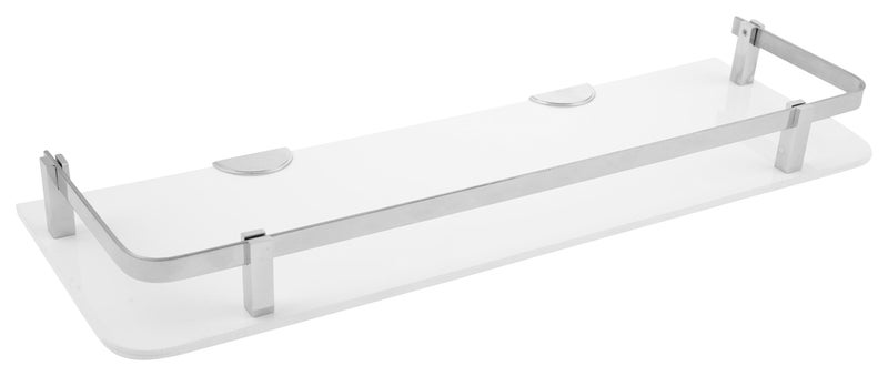 STIMULUS Stylish Acrylic Glossy Wall Mount Bathroom Shelf (White, 15X5 Inch), 3 Pcs Set - Image 3