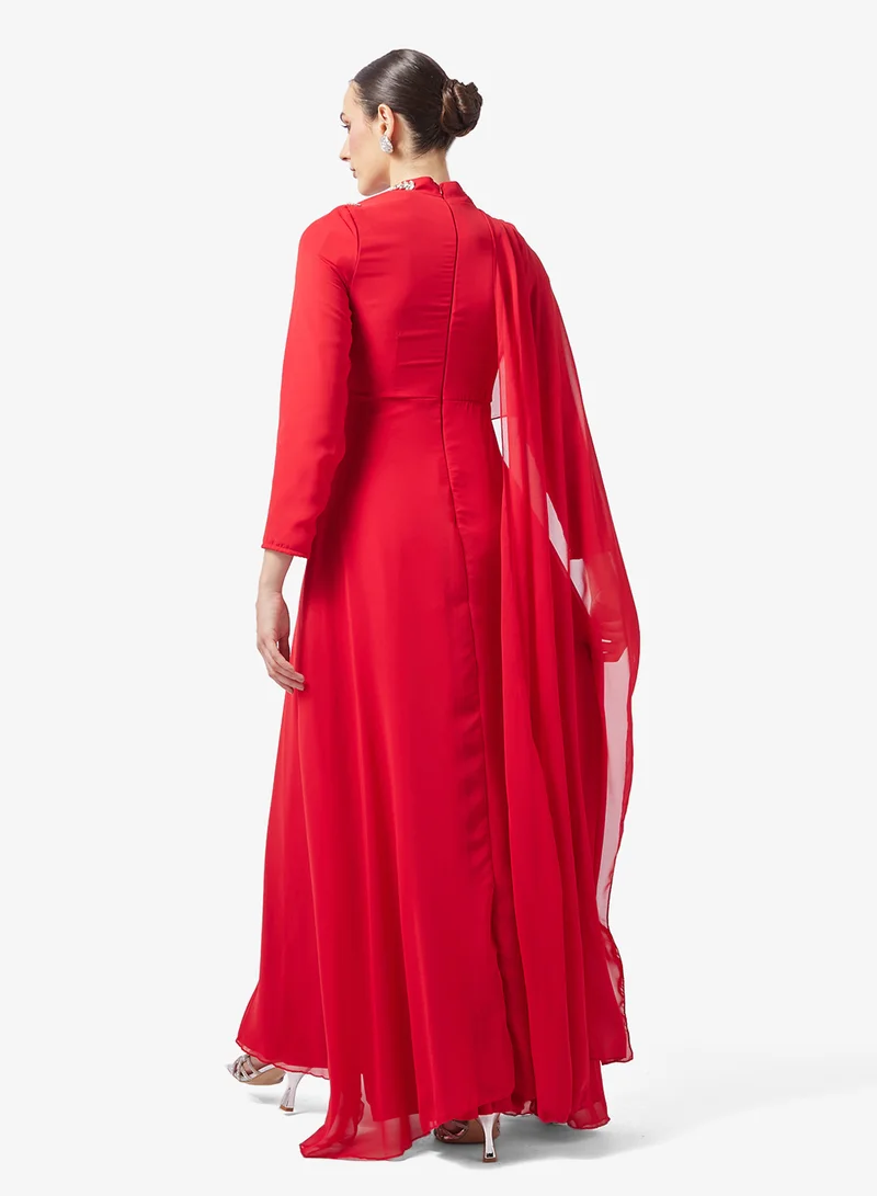 خزانة A-line Dress With Shoulder Drape