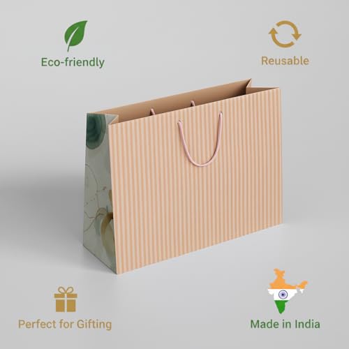 QIPS Paper Gift Bags – Pack of 10 | 220 GSM Matte | Eco-Friendly Reusable Designer Gift Bags for Wedding & Birthday (Pastel) - Image 4
