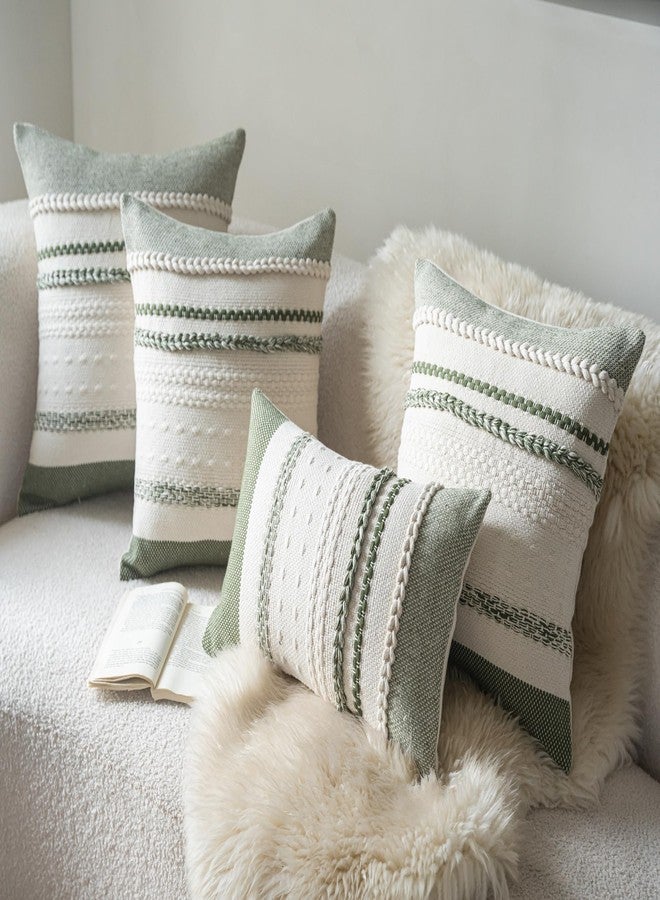 Cethom Boho Lumbar Pillow Covers 14x36 Inch Long, Green Textured Decorative Couch Pillow Cases for Farmhouse Home Decor, Accent Cushion Cover for Sofa, Bed, Living Room, Bedroom, Pack of 1 - Image 5