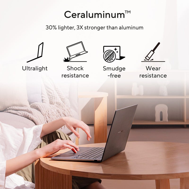 أسوس Zenbook S 14 14-inch display with 16 GB RAM/512 Gigabyte Storage/Intel Core Ultra 7 256V/Zumaia Gray/UX5406SA-QJ622W/Windows 11 Home English/Arabic Zumaia Gray - Image 3