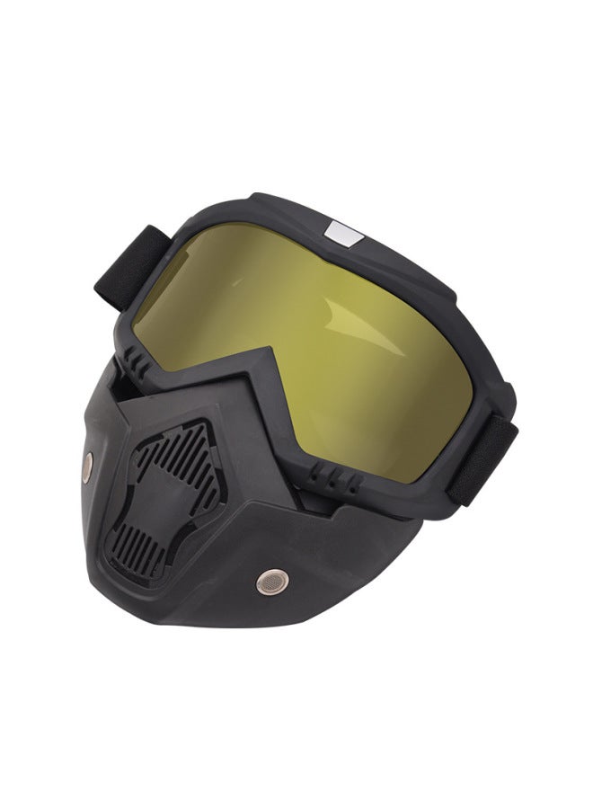 Black And Yellow Goggles Mask Off-road Helmet Goggles Motorcycle Glasses Mountaineering Skiing Goggles Motorcycle Protective Mask